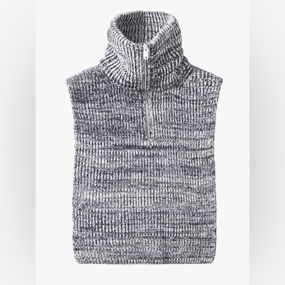 COS High-neck Cotton Tabard In Gray Turtleneck Dickey Sweater Vest One Size